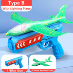 Kids Airplane Launcher Toys – 13.2'' LED Foam Glider Catapult Plane