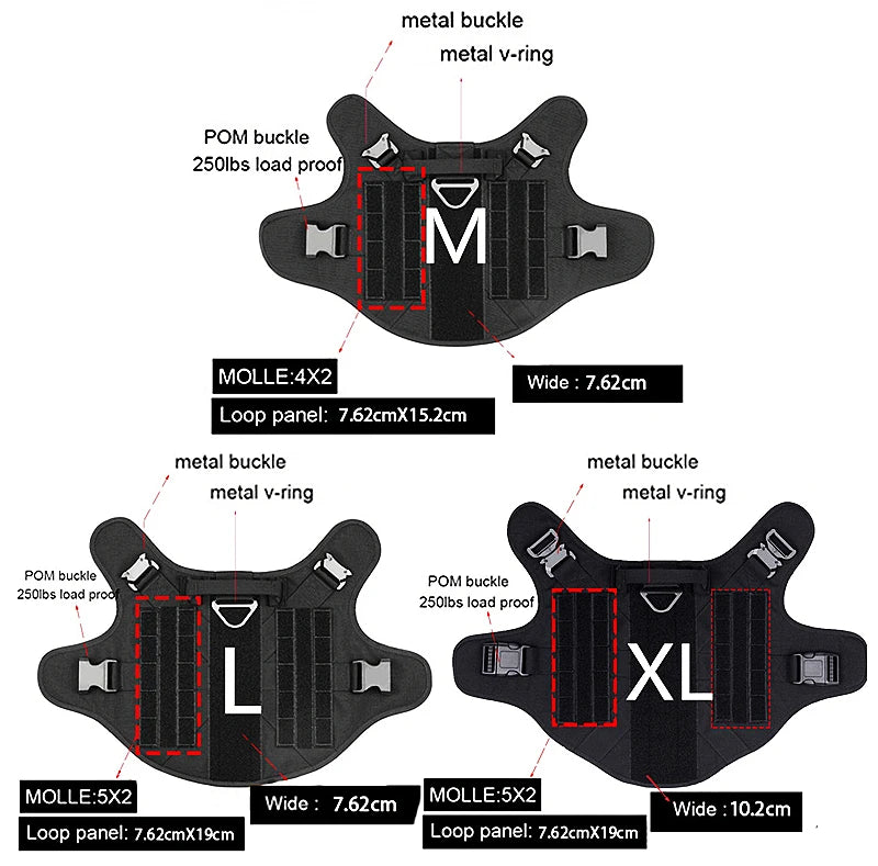 K9 Tactical Military Dog Vest and Leash Set