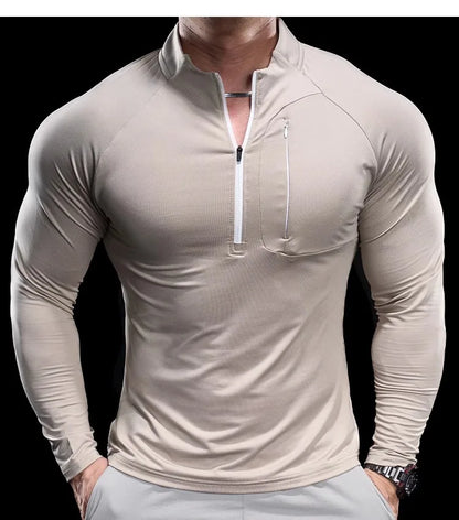 Men's Quick-Dry Long-Sleeve Gym T-Shirt