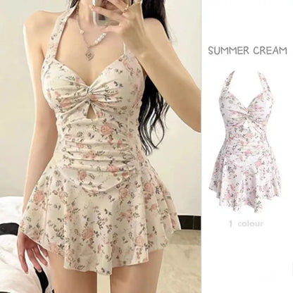 One-Piece Swim Dress Swimsuit for Vacation and Beachwear