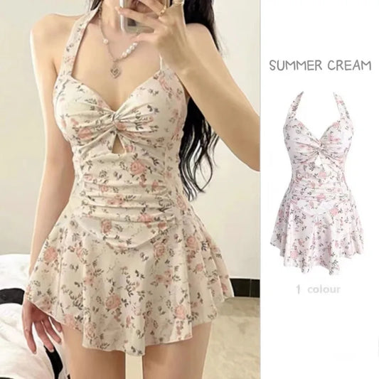 One-Piece Swim Dress Swimsuit for Vacation and Beachwear