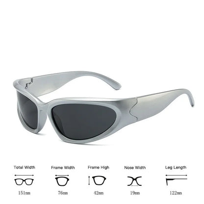 Y2K Punk Sports Sunglasses for Men and Women UV400 Vintage Eyewear