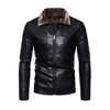 Winter Motorcycle Leather Jacket with Fur Collar