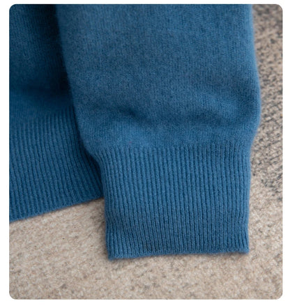 Pure Wool Men's Slim-Fit Round Neck O-Neck Cashmere Sweater