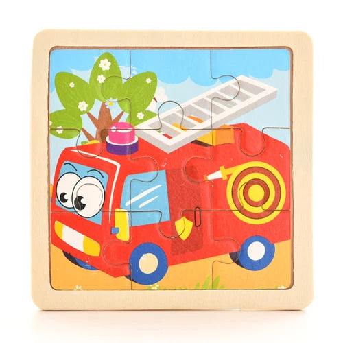 Baby Wooden Montessori Puzzle - 3D Cartoon Animal Puzzle