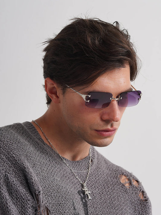 Ruiao 2025 Rimless UV400 Sunglasses – Unisex Designer Square Shades