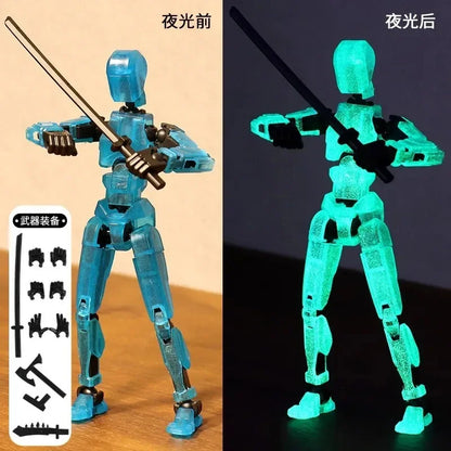 DIY Luminous T13 Multi-Jointed Movable Robot & Dog Action Figures
