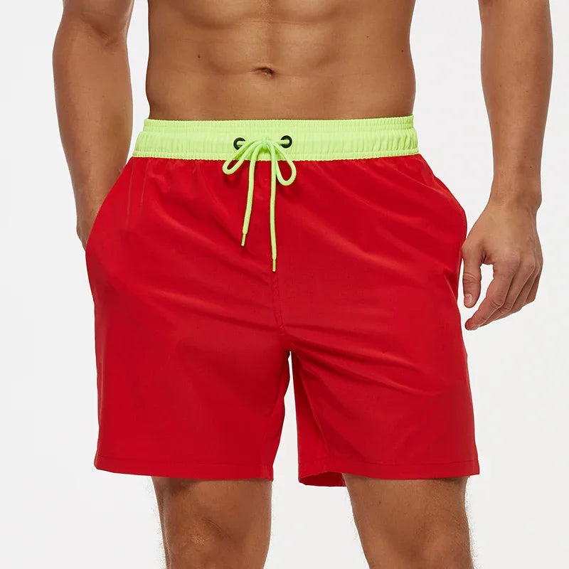 Men’s Quick Dry Swim Trunks with Zipper Pockets and Mesh Lining