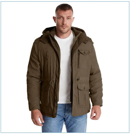Thickened Multi-Pocket Mid-Length Casual Coat
